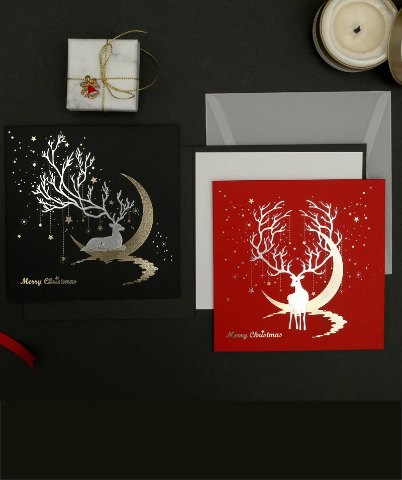Gold Foil Christmas Greeting Card With Envelope Shiny Elk Christmas Postcard Gift Invit Creative Holiday Decoration Party Decor
Gold Foil Christmas Greeting Card With Envelope Shiny Elk Christmas Postcard Gift Invit Creative Holiday Decoration Party Decor