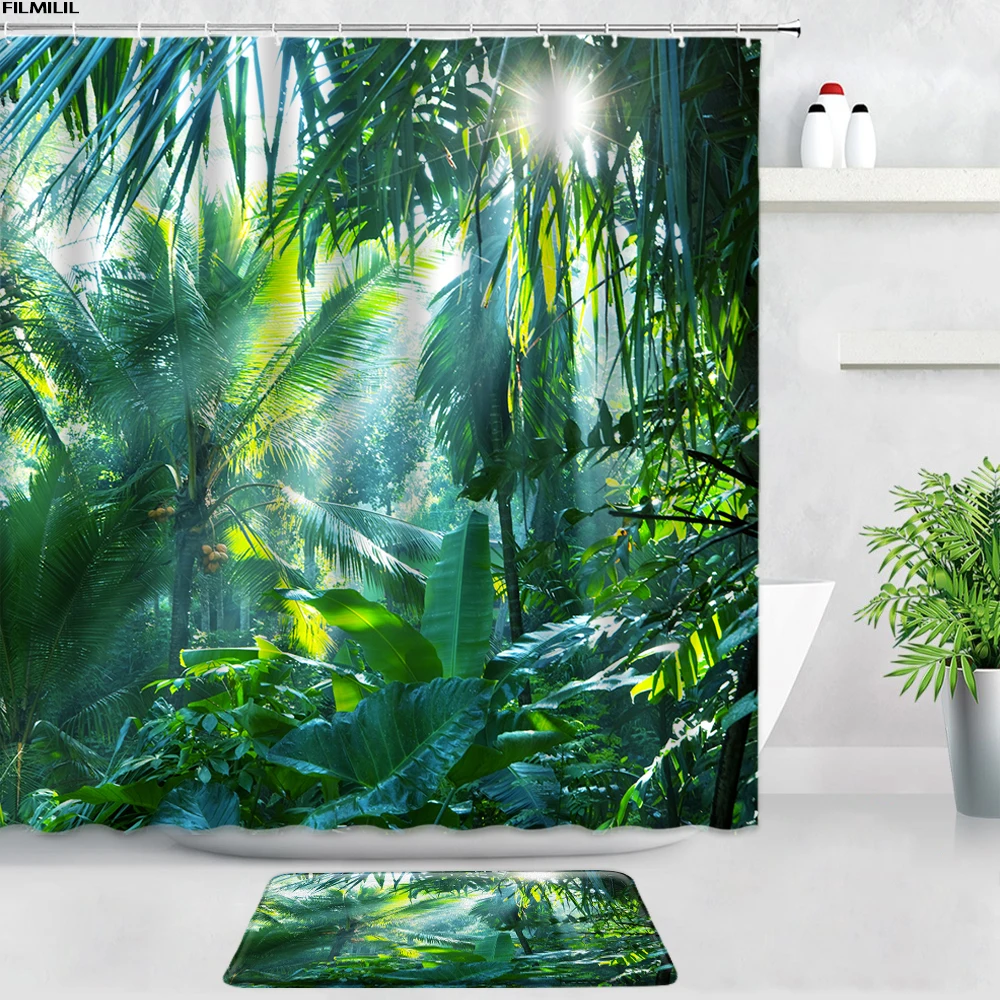 Black White Tropical Plant Leaves Shower Curtains Bath mat Set Home Decor Monstera Banana Leaf Door Pad Bathroom Non-slip Carpet
Black White Tropical Plant Leaves Shower Curtains Bath mat Set Home Decor Monstera Banana Leaf Door Pad Bathroom Non-slip Carpet