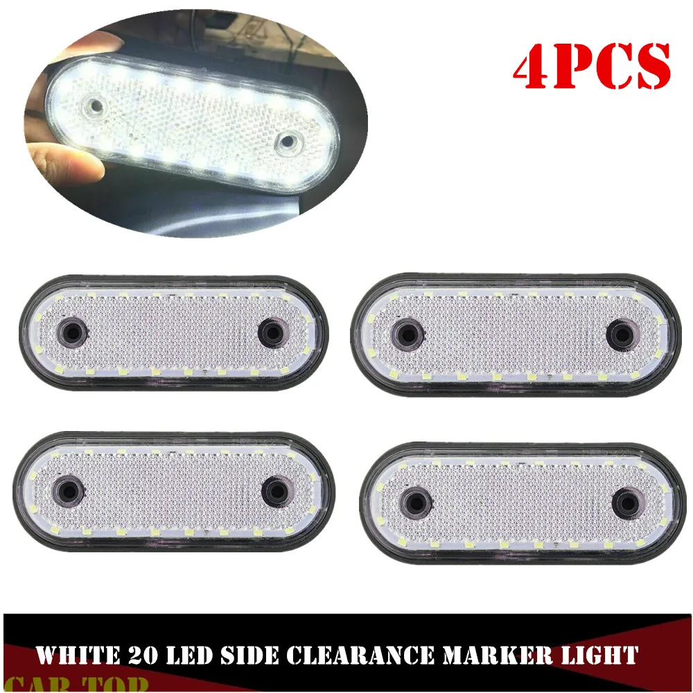4PCS 20 LED Clearance Lights Trailer 24v LED Lights White Universal Surface Reverse Truck Van Side Marker Light
4PCS 20 LED Clearance Lights Trailer 24v LED Lights White Universal Surface Reverse Truck Van Side Marker Light