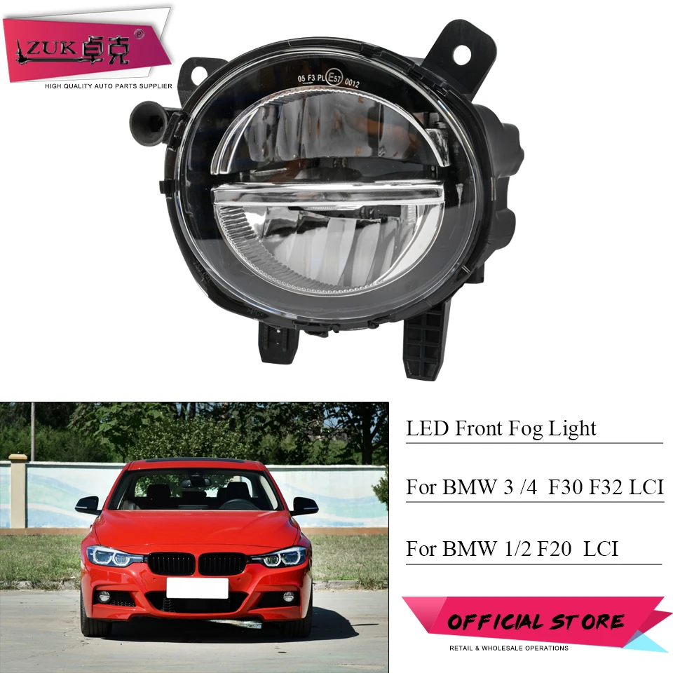 

ZUK Front Bumper LED Fog Light For BMW 1 2 3 4 F20 F21 F22 F23 F30 F31 F32 F33 F34 F36 LCI 2014-2019 Foglight DRL Driving Lamp