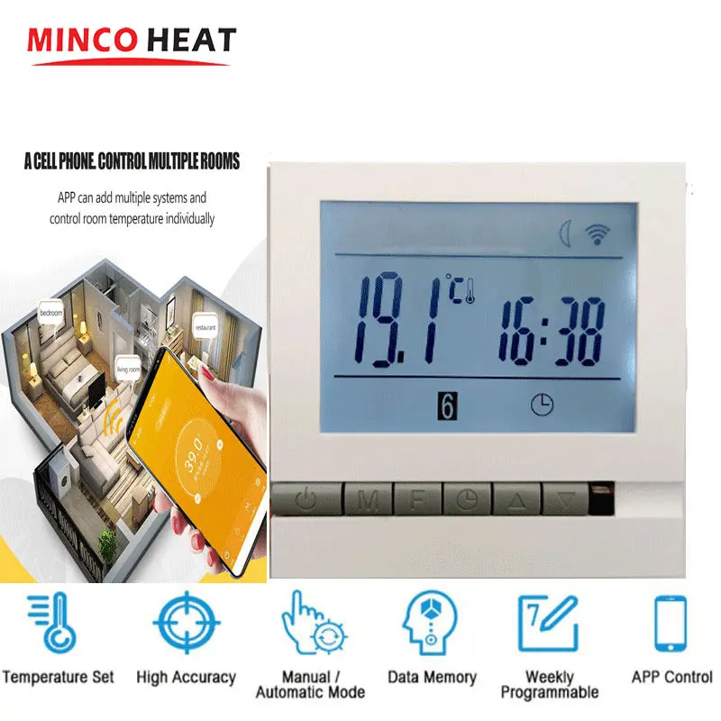 Комнатный термостат WiFi Tuya Smart Home, умный пульт дистанционного управления, работает с Alexa Google Home
Комнатный термостат WiFi Tuya Smart Home, умный пульт дистанционного управления, работает с Alexa Google Home