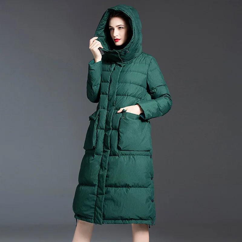 Thickened Warm Hooded Women's Design 2021 Winter New Loose Long Sleeve Down Jacket Wide-waisted 
Thickened Warm Hooded Women's Design 2021 Winter New Loose Long Sleeve Down Jacket Wide-waisted