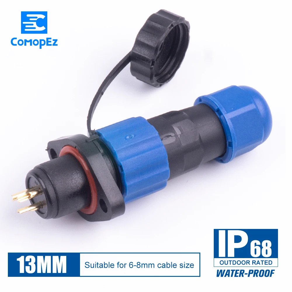 Waterproof 4 pin Connector SP13 Type IP68 Cable Connector Plug & Socket Male And Female 1234567 Pin SD13 13mm Straight Flange
Waterproof 4 pin Connector SP13 Type IP68 Cable Connector Plug & Socket Male And Female 1234567 Pin SD13 13mm Straight Flange