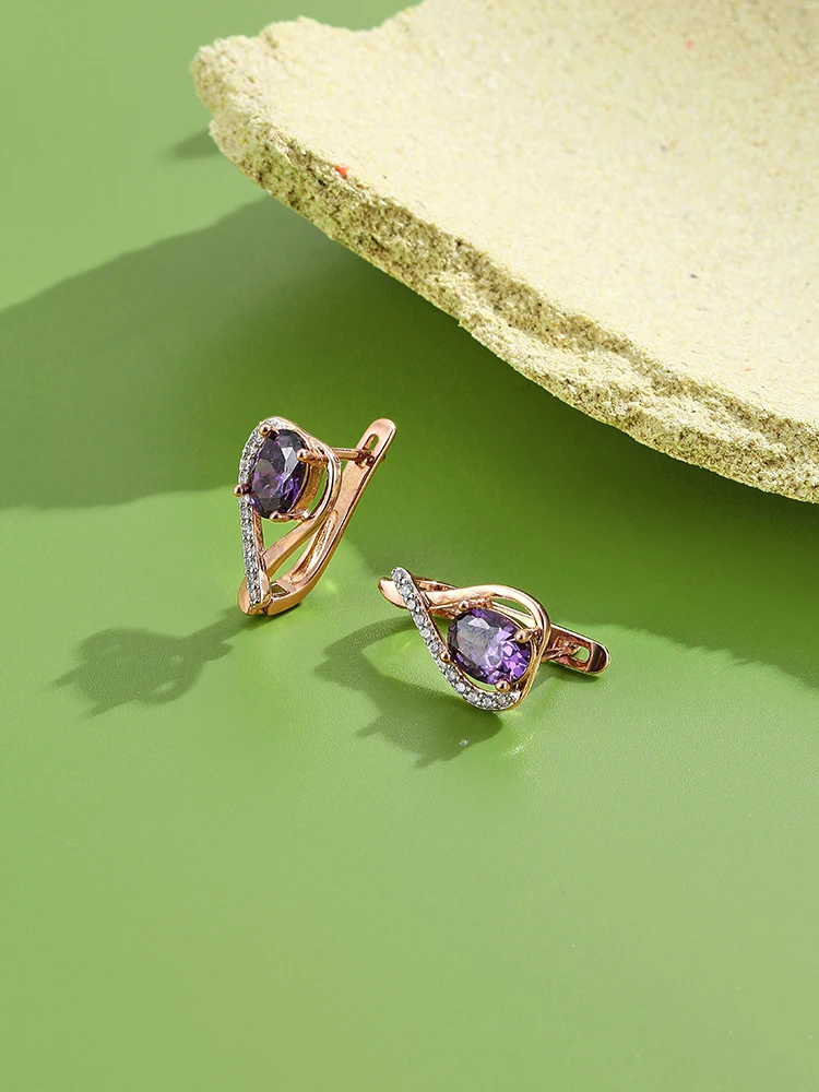 INALIS Romantic Heart Rose Gold Color Earrings For Women Purple Oval 5A Cubic Zirconia Stud Earring Anniversary Fashion Jewelry
INALIS Romantic Heart Rose Gold Color Earrings For Women Purple Oval 5A Cubic Zirconia Stud Earring Anniversary Fashion Jewelry