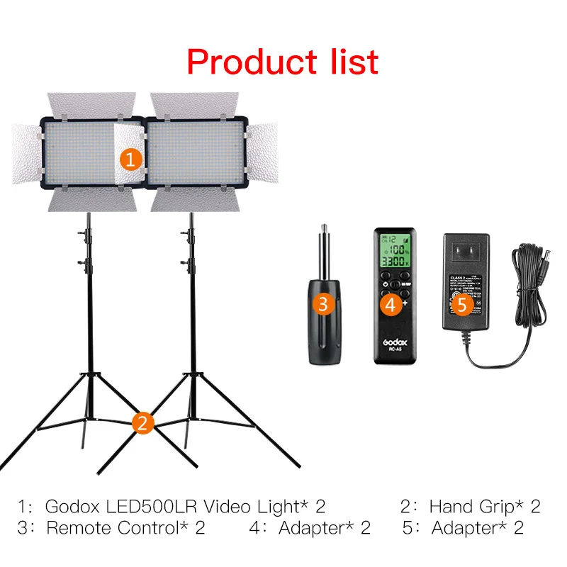 Godox 2X LED500LRC 5600K Studio Video Light w/ Reflectors + Remote Controller + 200cm Screw Light Stand for Photography
Godox 2X LED500LRC 5600K Studio Video Light w/ Reflectors + Remote Controller + 200cm Screw Light Stand for Photography