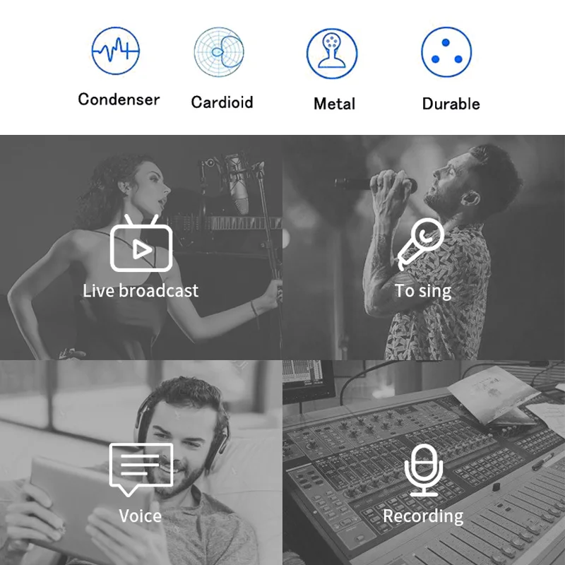 USB Microphone Professional Condenser Microphone Kit with Folding Stand Microphone for YouTube Video Chatting Gaming Online Live
USB Microphone Professional Condenser Microphone Kit with Folding Stand Microphone for YouTube Video Chatting Gaming Online Live