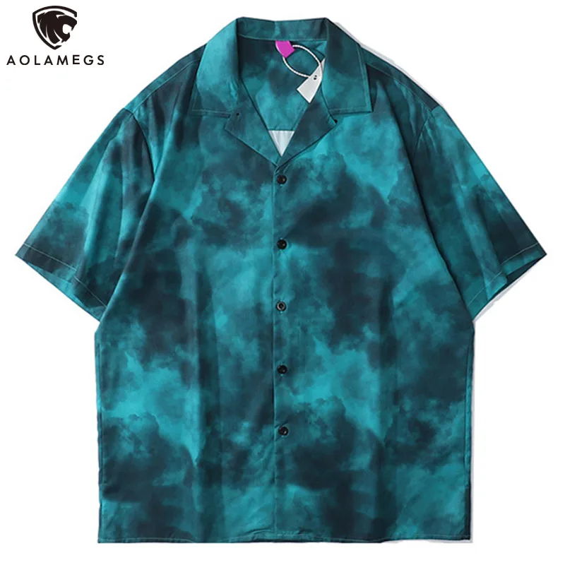 Aolamegs Tie-dyed Shirts Men Retro Patchwork Harajuku Shirts For Men Casual Short Sleeve Summer Tops Cozy High Street Streetwear
Aolamegs Tie-dyed Shirts Men Retro Patchwork Harajuku Shirts For Men Casual Short Sleeve Summer Tops Cozy High Street Streetwear