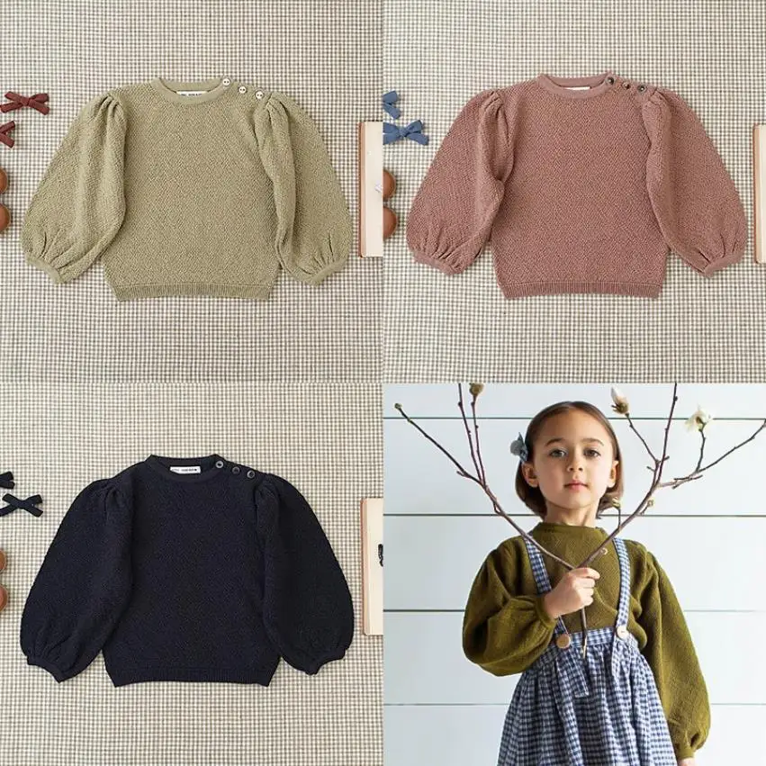 2021 Kids Girl Puff Sleeve Sweaters Brand design Vintage Style Children Clothes Spring Tops Top Quality Toddler 1-10y ws1943
2021 Kids Girl Puff Sleeve Sweaters Brand design Vintage Style Children Clothes Spring Tops Top Quality Toddler 1-10y ws1943