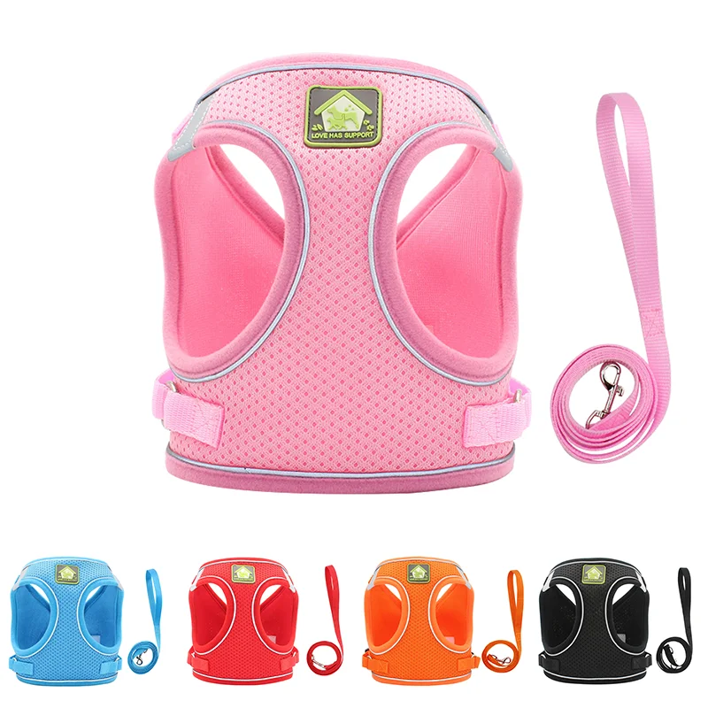 Dog Cat Harness for Small Dogs Breathable Mesh Pet Vest And Walking Lead Leash Cheap Adjustable French Bulldog Accessories Pug
Dog Cat Harness for Small Dogs Breathable Mesh Pet Vest And Walking Lead Leash Cheap Adjustable French Bulldog Accessories Pug