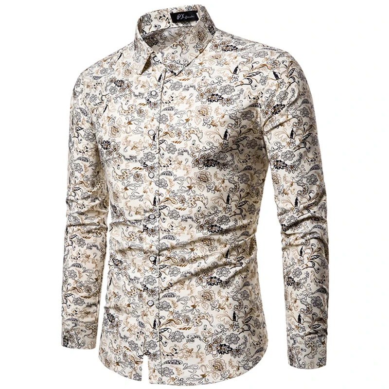 Male Turn Down Collar Long Sleeve Shirt Fashion Floral Printed Shirts For Men New Autumn Male Tops Men Casual Button Shirt
Male Turn Down Collar Long Sleeve Shirt Fashion Floral Printed Shirts For Men New Autumn Male Tops Men Casual Button Shirt