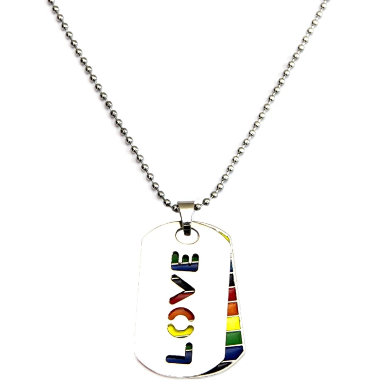 С надписью «Rainbow LOVE», двойной кулон мужские Цвет лезвие цепочка с подвеской из сплава бирка бусы, ювелирные изделия
С надписью «Rainbow LOVE», двойной кулон мужские Цвет лезвие цепочка с подвеской из сплава бирка бусы, ювелирные изделия