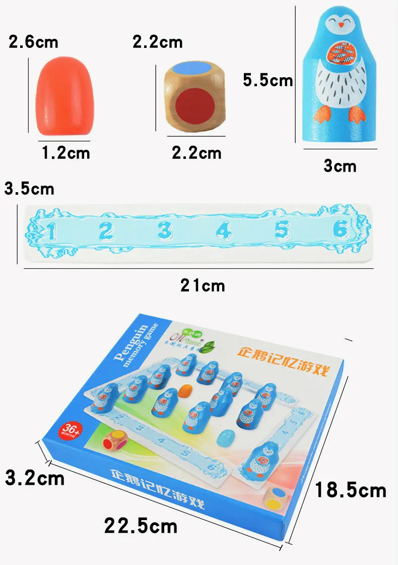 Wooden Children's Memory Toys Concentration training early education puzzle parent-child interactive table games penguin memory
Wooden Children's Memory Toys Concentration training early education puzzle parent-child interactive table games penguin memory