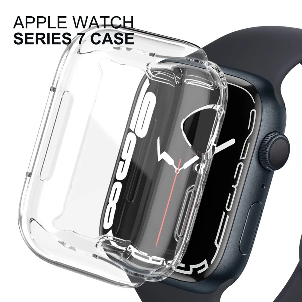 Чехол для Apple watch чехол 44 мм 40 42 Мягкий бампер из ТПУ защита экрана correa iwatch series SE 6 5 4