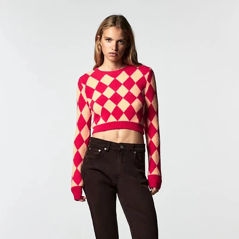 Unizera 2021 Za women's autumn new round neck fashion versatile diamond pattern Pullover women's sweater trend
Unizera 2021 Za women's autumn new round neck fashion versatile diamond pattern Pullover women's sweater trend