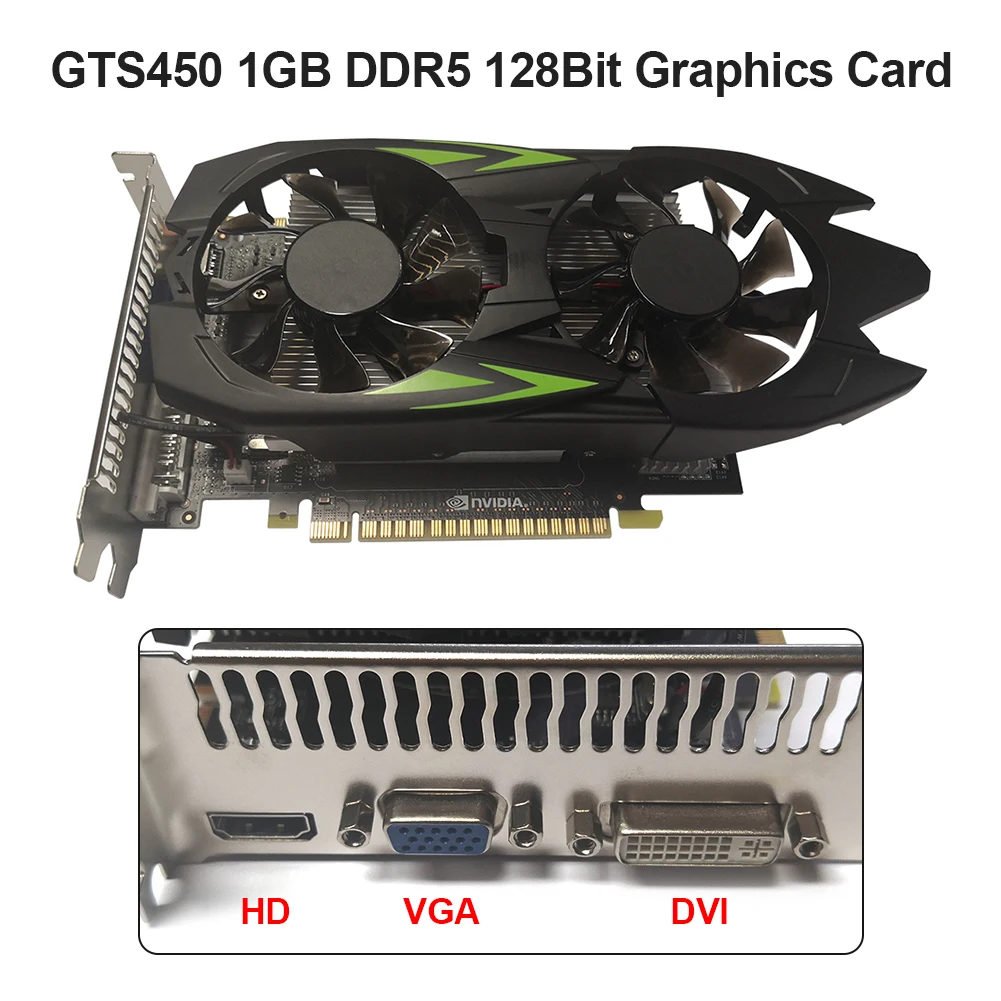 GTS450 Computer Graphics Cards 1GB 128Bit DDR5 HDMI-Compatible VGA Game Office Video Card
GTS450 Computer Graphics Cards 1GB 128Bit DDR5 HDMI-Compatible VGA Game Office Video Card