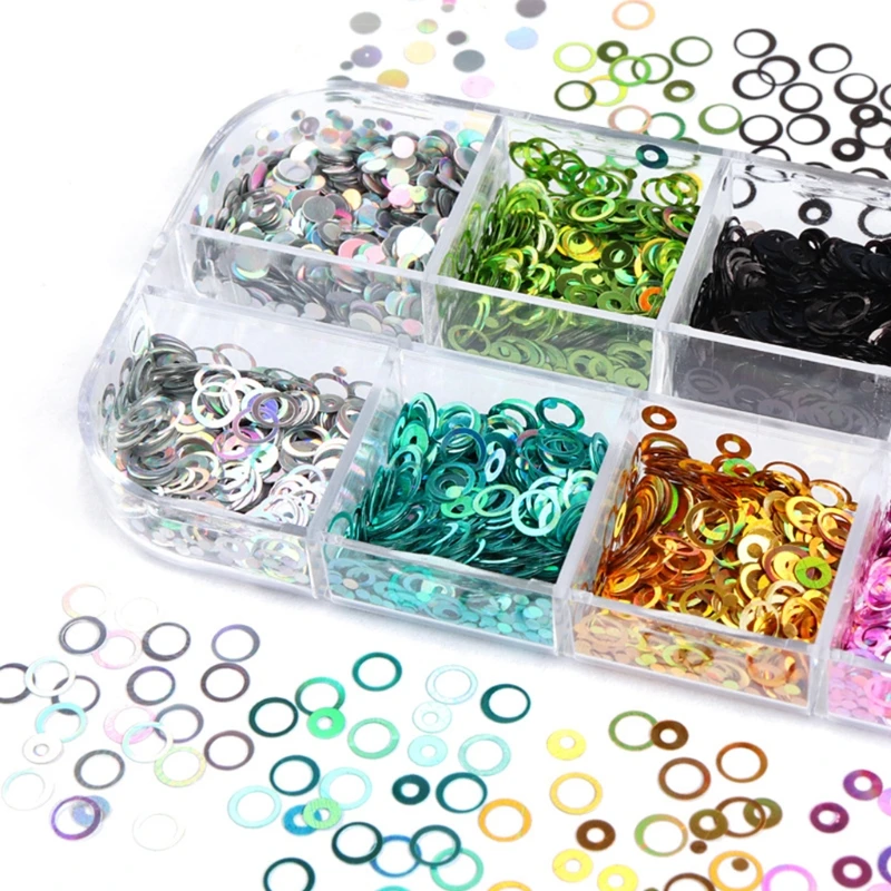 95AB Holographic Nail Art Glitter 3D Holographic Sparky Nail Sequins Hollow Circle Glitters Flakes Supplies for Women Nail
95AB Holographic Nail Art Glitter 3D Holographic Sparky Nail Sequins Hollow Circle Glitters Flakes Supplies for Women Nail