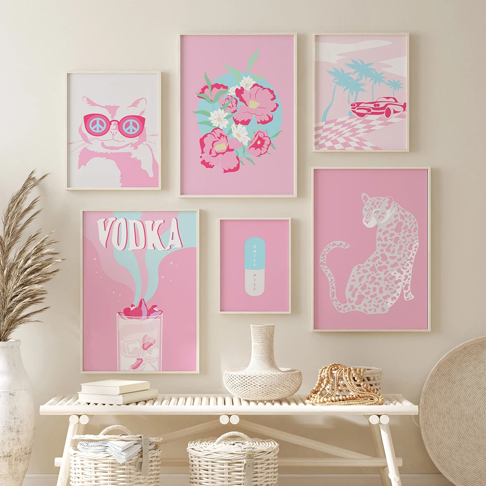 Pink Cheetah Pill Drink Poster Funky Retro Wall Art Big Cat Print Boho Colorful Aesthetic Canvas Painting Living Room Home Decor
Pink Cheetah Pill Drink Poster Funky Retro Wall Art Big Cat Print Boho Colorful Aesthetic Canvas Painting Living Room Home Decor