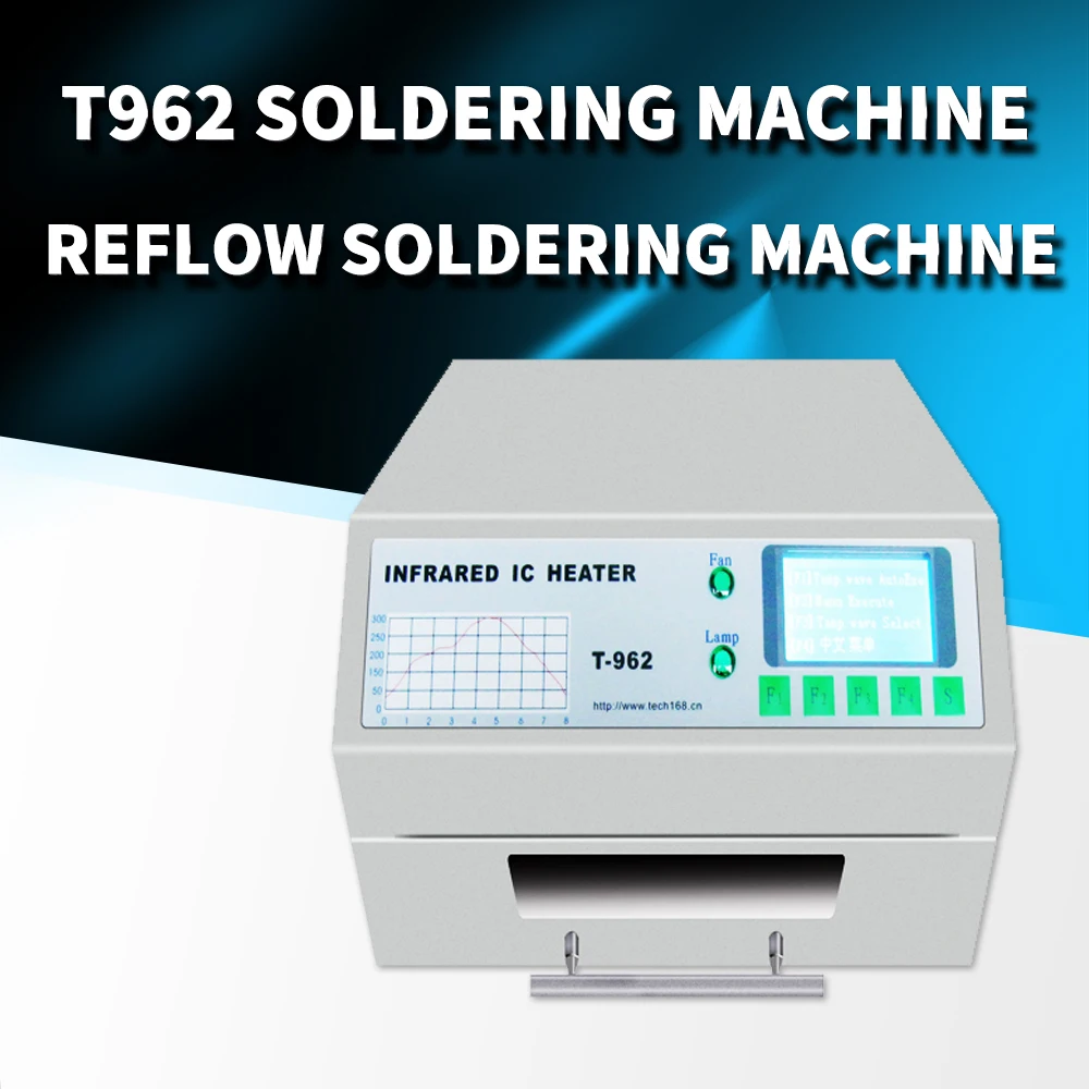 Ukraine warehouse PUHUI T-962 T962 Reflow Oven Infrared IC Heater Soldering Machine 800W 180 x 235 MM T962 For BGA SMD SMT
Ukraine warehouse PUHUI T-962 T962 Reflow Oven Infrared IC Heater Soldering Machine 800W 180 x 235 MM T962 For BGA SMD SMT