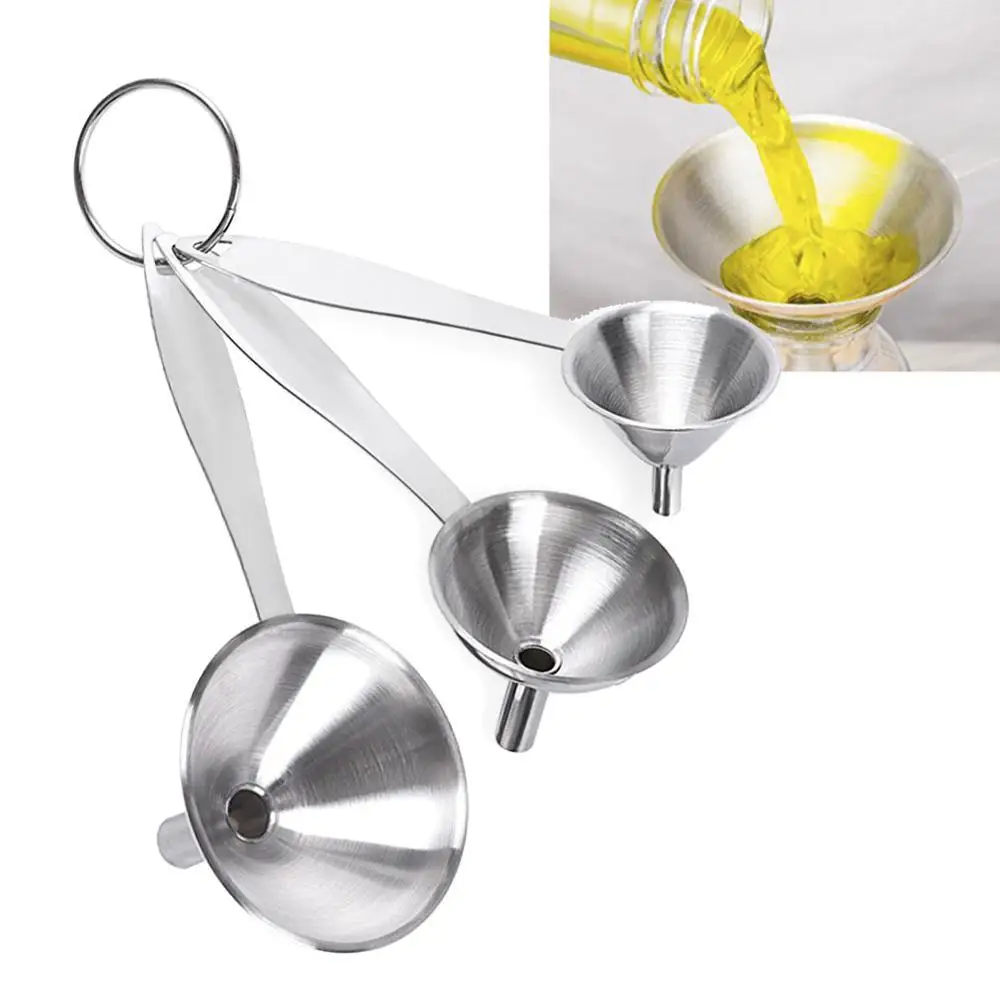 Metal Funnels for Filling Bottles Stainless Steel Kitchen Funnel 3Pcset for Transferring Oils Liquid Fluid Spice Dry Ingredients
Metal Funnels for Filling Bottles Stainless Steel Kitchen Funnel 3Pcset for Transferring Oils Liquid Fluid Spice Dry Ingredients