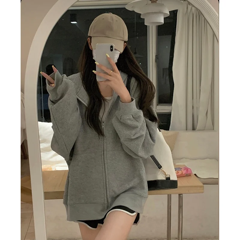 2021 Autumn Oversized Jacket Coat Women Casual Long Sleeve Korean Style Pure Color Sport Hoodies Female Outdoor Y2k Sweatshirts
2021 Autumn Oversized Jacket Coat Women Casual Long Sleeve Korean Style Pure Color Sport Hoodies Female Outdoor Y2k Sweatshirts