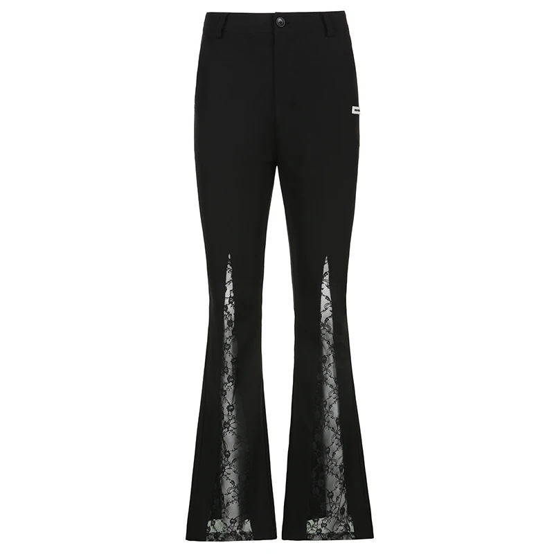 Rockmore кружевные лоскутные брюки с высокой талией расклешенные для женщин уличная