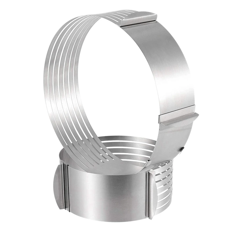 2 Pcs Adjustable Cake Ring Cutter Mousse Ring Retractable Adjustable Layered Stainless Steel Round Cake Mold 6-12 Inches
2 Pcs Adjustable Cake Ring Cutter Mousse Ring Retractable Adjustable Layered Stainless Steel Round Cake Mold 6-12 Inches