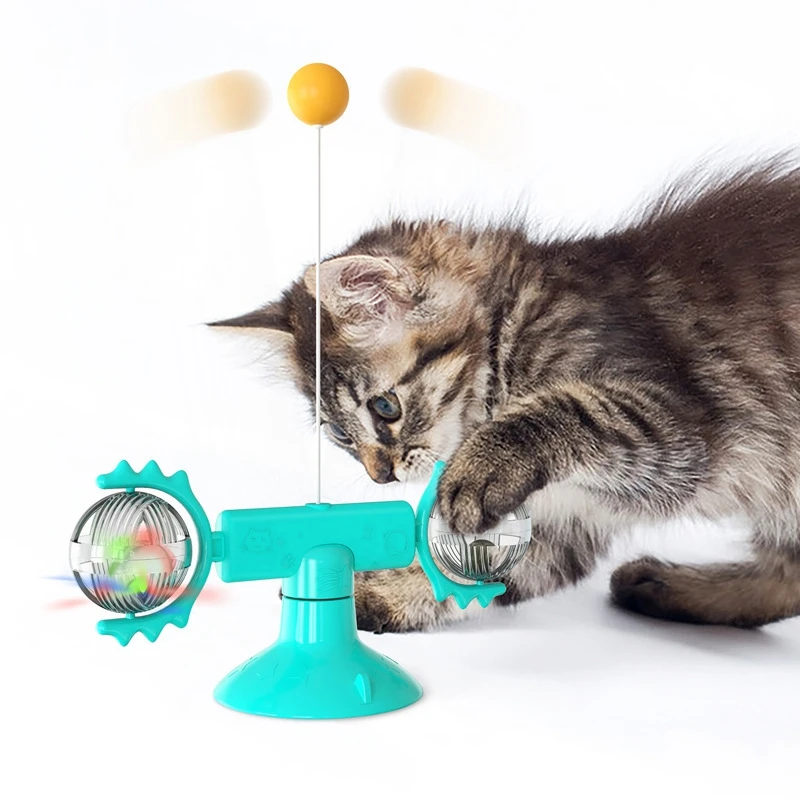 Interactive Cat Toy Turntable Suction Spring Cat Toy Pet Windmill Cat Feather Wand Puzzle Training For Cats Pet Supplies # 
Interactive Cat Toy Turntable Suction Spring Cat Toy Pet Windmill Cat Feather Wand Puzzle Training For Cats Pet Supplies #