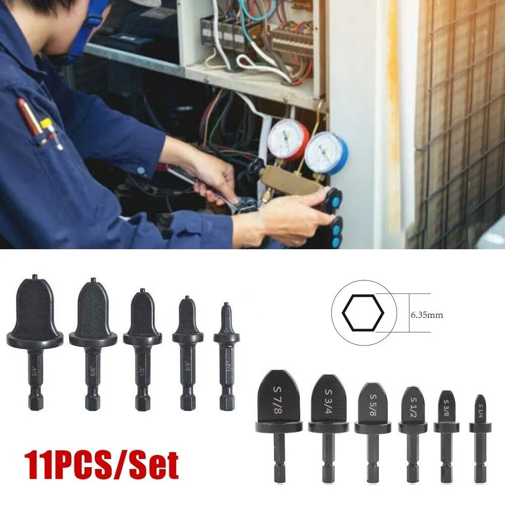 11PCS Air Conditioner Copper Tube Expander Swaging Tool Drill Bit Flaring Tool Sleeve Expander Black Inch Tube Expander
11PCS Air Conditioner Copper Tube Expander Swaging Tool Drill Bit Flaring Tool Sleeve Expander Black Inch Tube Expander