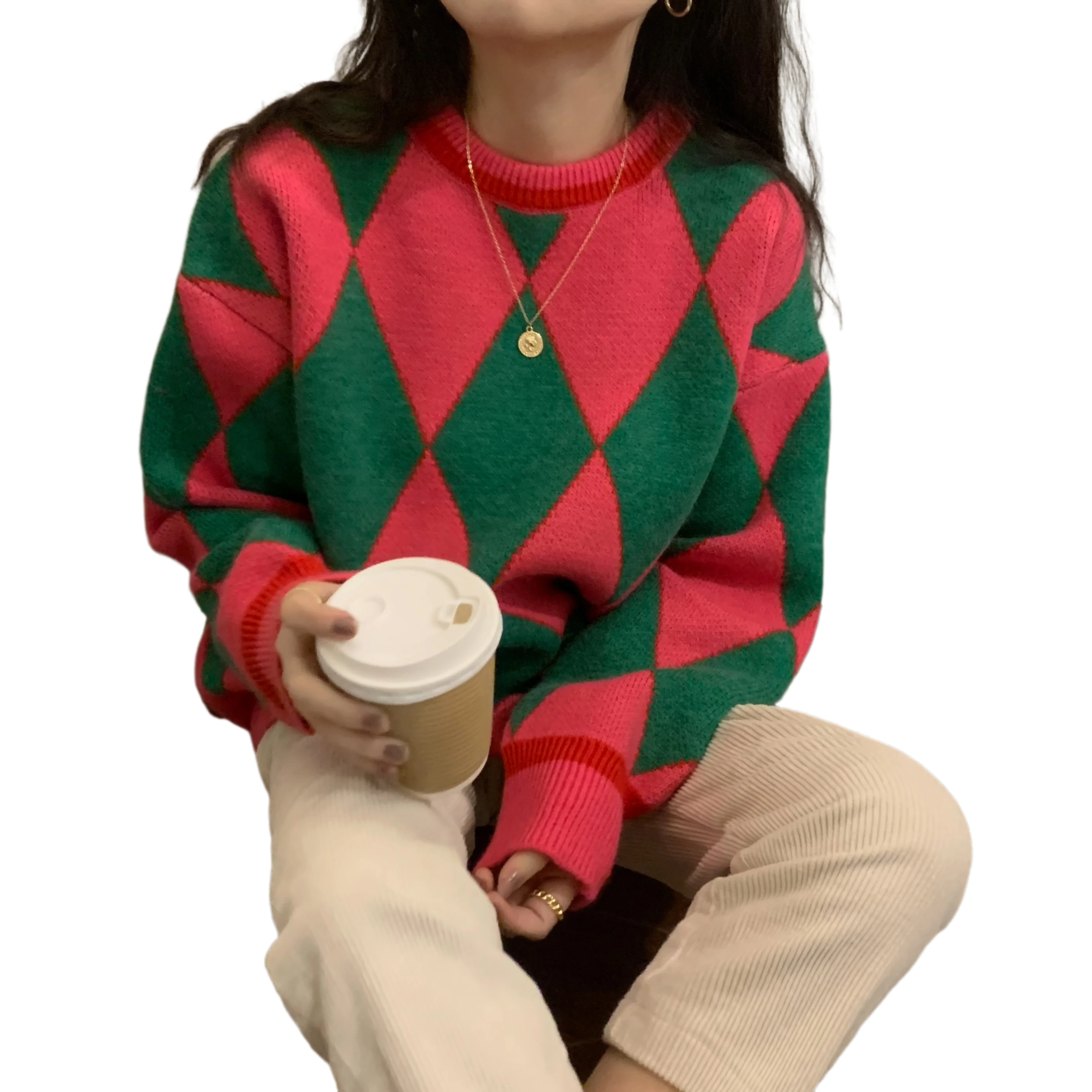 GIYU Women Tops Long Sleeve Lazy O-Neck Pullover Sweater 2021 Spring Fashion Korean Polyester Patchwork Argyle Blouse Female
GIYU Women Tops Long Sleeve Lazy O-Neck Pullover Sweater 2021 Spring Fashion Korean Polyester Patchwork Argyle Blouse Female