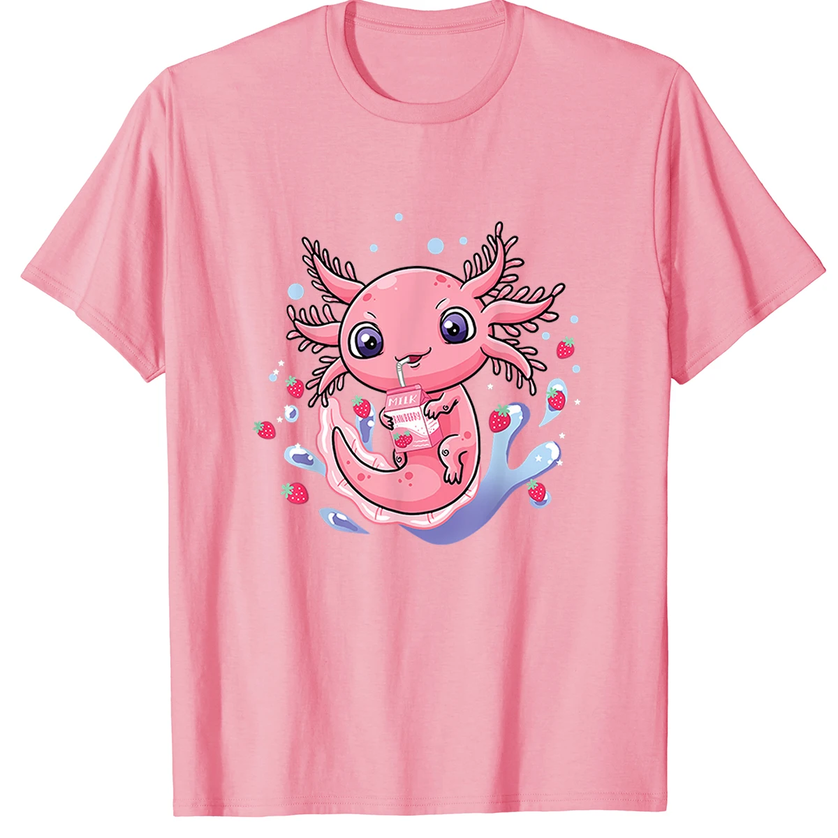 100% Cotton Kawaii Axolotl Strawberry Milkshake Carton Japanese Anime Men's Oversized T-Shirt Women Harajuku Streetwear Tee Gift
100% Cotton Kawaii Axolotl Strawberry Milkshake Carton Japanese Anime Men's Oversized T-Shirt Women Harajuku Streetwear Tee Gift