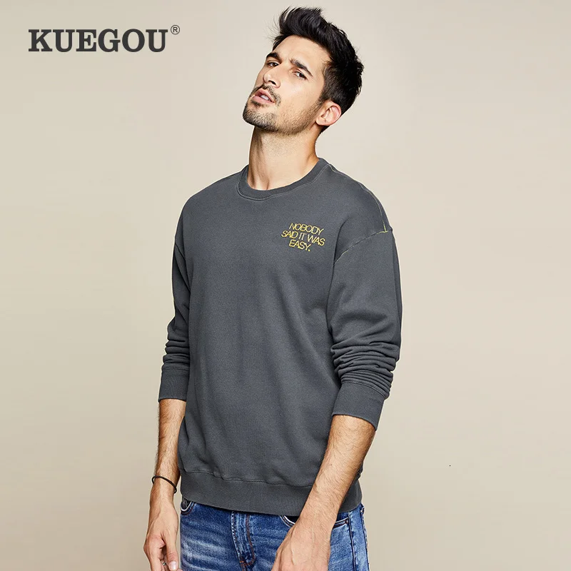 KUEGOU 2021 Autumn 100% Cotton Embroidery Plain Sweatshirts Men Fashions Japanese Streetwear Hip Hop Male Brand Clothes Top 1278
KUEGOU 2021 Autumn 100% Cotton Embroidery Plain Sweatshirts Men Fashions Japanese Streetwear Hip Hop Male Brand Clothes Top 1278