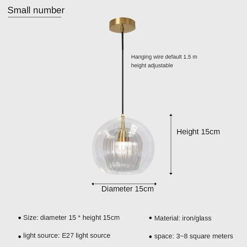 Home Suspension Modern Light Clear Glass Ball Dining Lighting Hanging Living Bedroom Duplex Hall Staircase Deco Lamp LED Pendant
Home Suspension Modern Light Clear Glass Ball Dining Lighting Hanging Living Bedroom Duplex Hall Staircase Deco Lamp LED Pendant