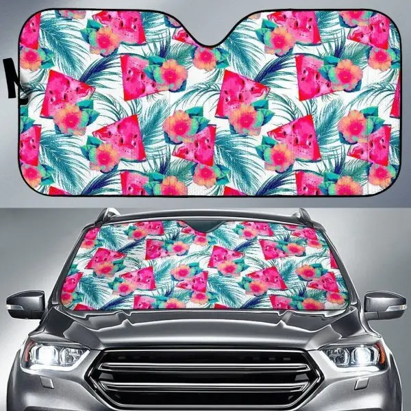 New White Palm Leaf Watermelon Print Windshield Sun Shade Foldable Auto Interior Protect Sunshade Cover Car Brand Accessories
New White Palm Leaf Watermelon Print Windshield Sun Shade Foldable Auto Interior Protect Sunshade Cover Car Brand Accessories