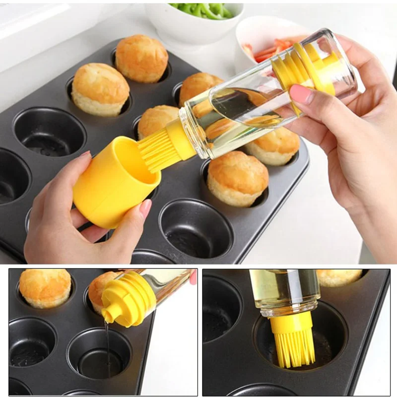 2 In 1 Silicone Honey Oil Bottle with bbq oil brush for barbecue baking vinegar soy sauce and vinegar cruet kitchen accessories
2 In 1 Silicone Honey Oil Bottle with bbq oil brush for barbecue baking vinegar soy sauce and vinegar cruet kitchen accessories