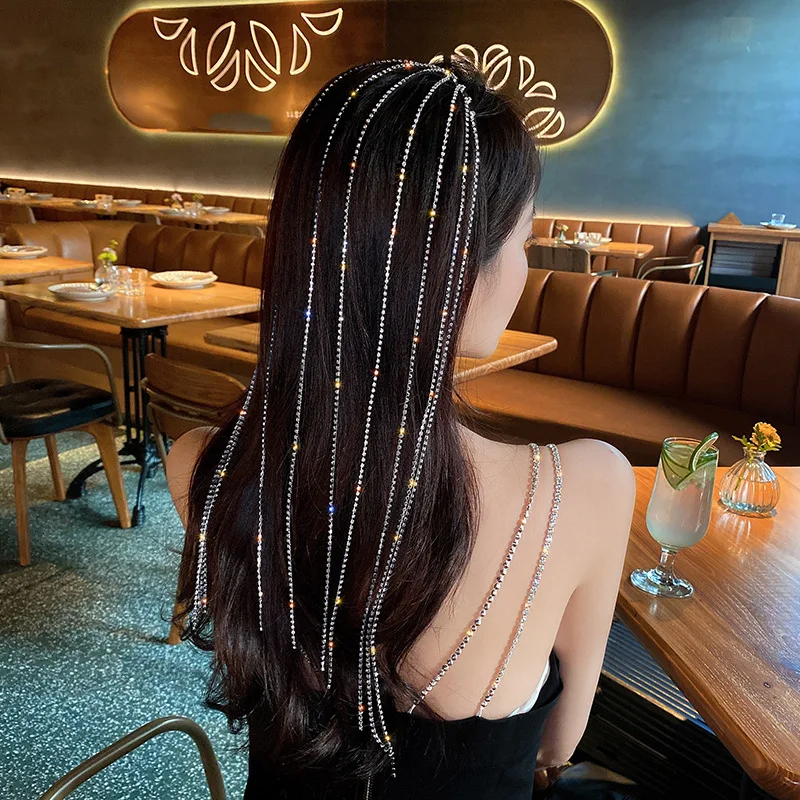 European Long Fringe Hairbands For Women Silver Rhinestone Tassel Headwear Fashion Women Crystal Head Chain Hair Accessories
European Long Fringe Hairbands For Women Silver Rhinestone Tassel Headwear Fashion Women Crystal Head Chain Hair Accessories