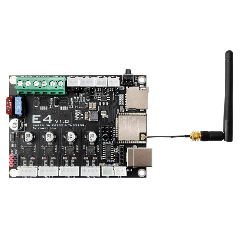 Плата управления E4 V1.0 Wi-Fi ESP32 и TMC2209 с Bluetooth для 3D-принтера, 1 комплект
Плата управления E4 V1.0 Wi-Fi ESP32 и TMC2209 с Bluetooth для 3D-принтера, 1 комплект