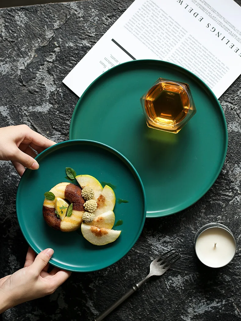 Ceramic-dish-glazed pure-color-steak dish-dish household creativity-breakfast tableware
Ceramic-dish-glazed pure-color-steak dish-dish household creativity-breakfast tableware