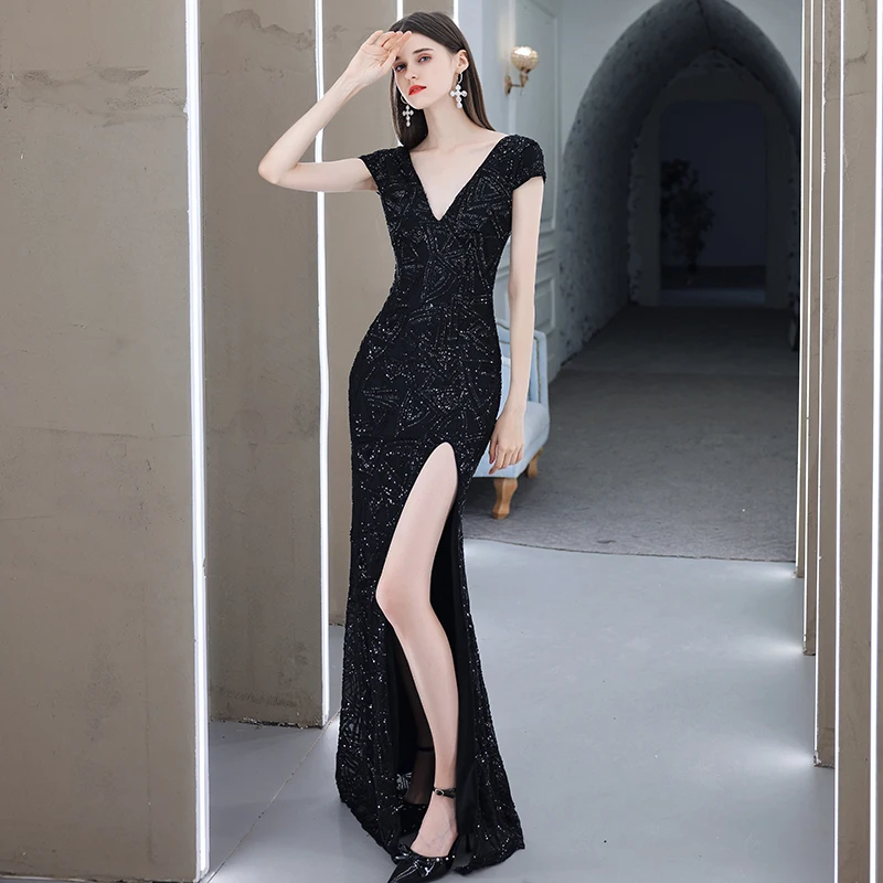 AE876 Black V Neck Long Evening Dress Burgundy Sequined Shining Elegant Evening Gowns 2021 Formal Mermaid Split Robe de Soiree
AE876 Black V Neck Long Evening Dress Burgundy Sequined Shining Elegant Evening Gowns 2021 Formal Mermaid Split Robe de Soiree