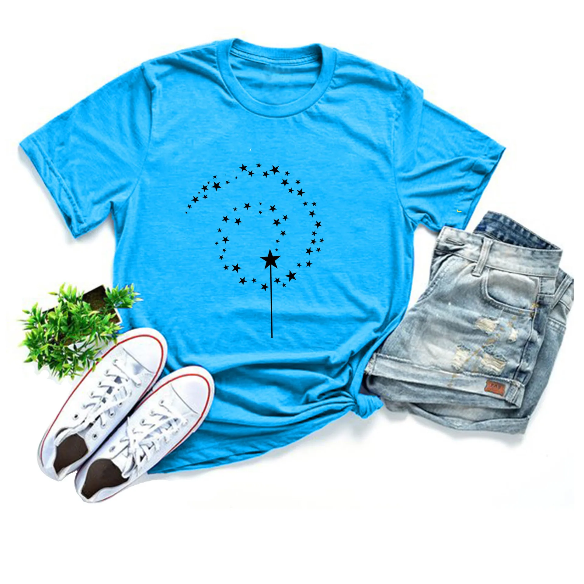 Magic Wand Stars Print T Shirt Women Short Sleeve O Neck Loose Tshirt Summer Women Tee Shirt Tops Camisetas Mujer
Magic Wand Stars Print T Shirt Women Short Sleeve O Neck Loose Tshirt Summer Women Tee Shirt Tops Camisetas Mujer