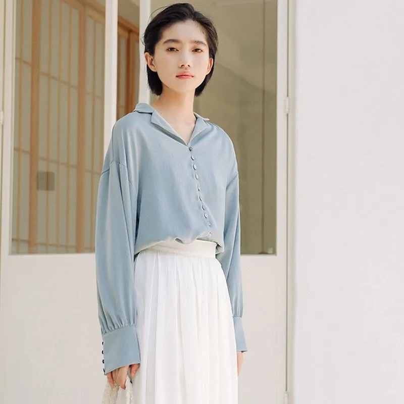 Ladies Elegant Long Sleeve Shirts New Arrival 2021 Spring Korean Simple Style Turn-down Collar Loose Women Casual Tops W040
Ladies Elegant Long Sleeve Shirts New Arrival 2021 Spring Korean Simple Style Turn-down Collar Loose Women Casual Tops W040