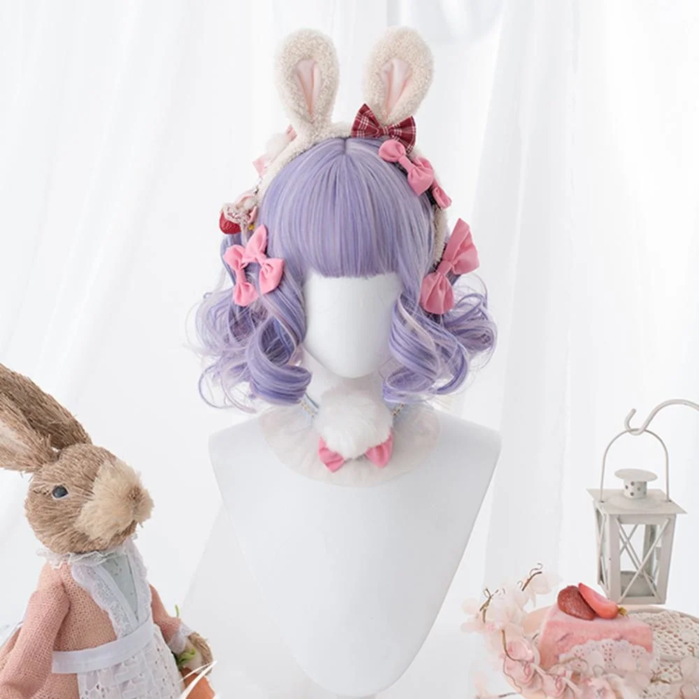 CosplayMix 30CM Lolita Japan Cute Short Curly Bob Mix Purple Ombre Hair Bangs Halloween Party Synthetic Cosplay Wig+Cap
CosplayMix 30CM Lolita Japan Cute Short Curly Bob Mix Purple Ombre Hair Bangs Halloween Party Synthetic Cosplay Wig+Cap