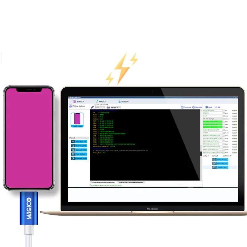 MAGICO DCSD Cable CFG OEM For iPhone 7/7P/8/8P/X Serial Port Testing Engineering USB Line Exploit To Enter Purple Screen
MAGICO DCSD Cable CFG OEM For iPhone 7/7P/8/8P/X Serial Port Testing Engineering USB Line Exploit To Enter Purple Screen