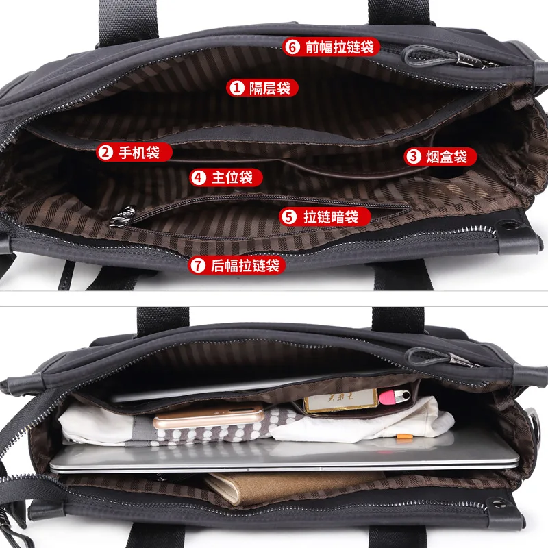Business briefcase men's handbag Oxford cloth messenger bag high capacity computer bag fashion
Business briefcase men's handbag Oxford cloth messenger bag high capacity computer bag fashion