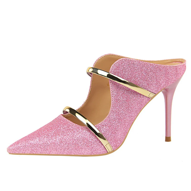 Fashion Sexy Nightclub Shoes Thin High Heeled Sequins Cloth Pointed Toe Summer Sandals And Slippers Shoes DS-A0247
Fashion Sexy Nightclub Shoes Thin High Heeled Sequins Cloth Pointed Toe Summer Sandals And Slippers Shoes DS-A0247