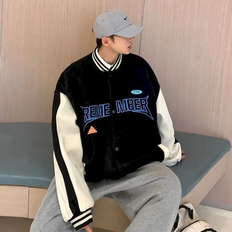 Autumn and Winter Jacket Men Baseball Jackets High Street Trend Korean Hong Kong Loose All-match Coat Male Blue Casual Outerwear
Autumn and Winter Jacket Men Baseball Jackets High Street Trend Korean Hong Kong Loose All-match Coat Male Blue Casual Outerwear