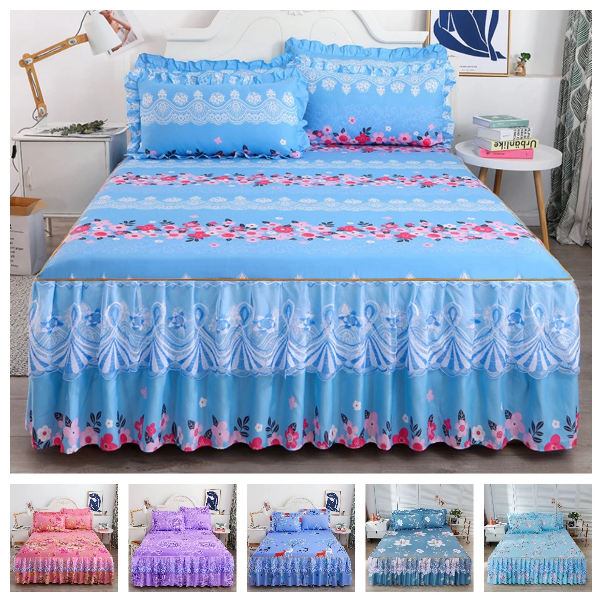 Hot Style Bedding Simple Double Layers Ruffled Bed Skirt Pillowcases Bed Sheets Mattress Cover King Queen Full Twin Bed Cover
Hot Style Bedding Simple Double Layers Ruffled Bed Skirt Pillowcases Bed Sheets Mattress Cover King Queen Full Twin Bed Cover