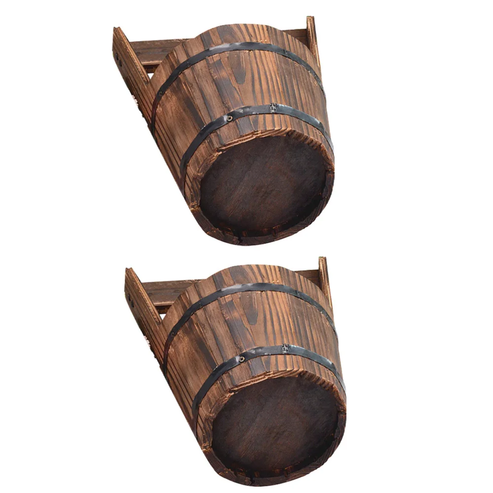 2Pcs Wood Flower Pots Bucket Planter Hanging Flowerpot for Fence Balcony Garden
2Pcs Wood Flower Pots Bucket Planter Hanging Flowerpot for Fence Balcony Garden