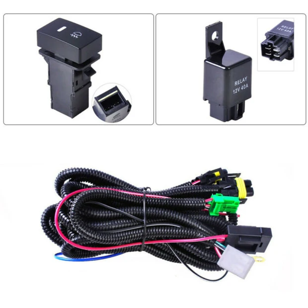 H11 Fog Light Wiring Harness 12V 40A Socket With LED Indicator Switch + Automotive Relay Fit For Most Cars Easy Replacement
H11 Fog Light Wiring Harness 12V 40A Socket With LED Indicator Switch + Automotive Relay Fit For Most Cars Easy Replacement
