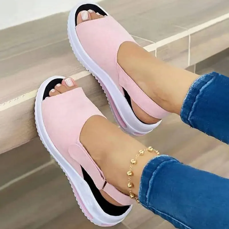 Platform Women Sandals Solid Hollow Out Mesh knitting Casual Ladies Wedge Shoes Open Toe Slip-On Female Sandalias Mujer 2021
Platform Women Sandals Solid Hollow Out Mesh knitting Casual Ladies Wedge Shoes Open Toe Slip-On Female Sandalias Mujer 2021