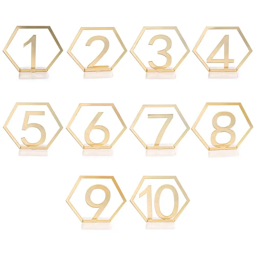 Hexagon Table Number Signs for Wedding Party Decor Silver Gold Acrylic Number Birthday Geometric Table Seat Card Roman Numerals 
Hexagon Table Number Signs for Wedding Party Decor Silver Gold Acrylic Number Birthday Geometric Table Seat Card Roman Numerals